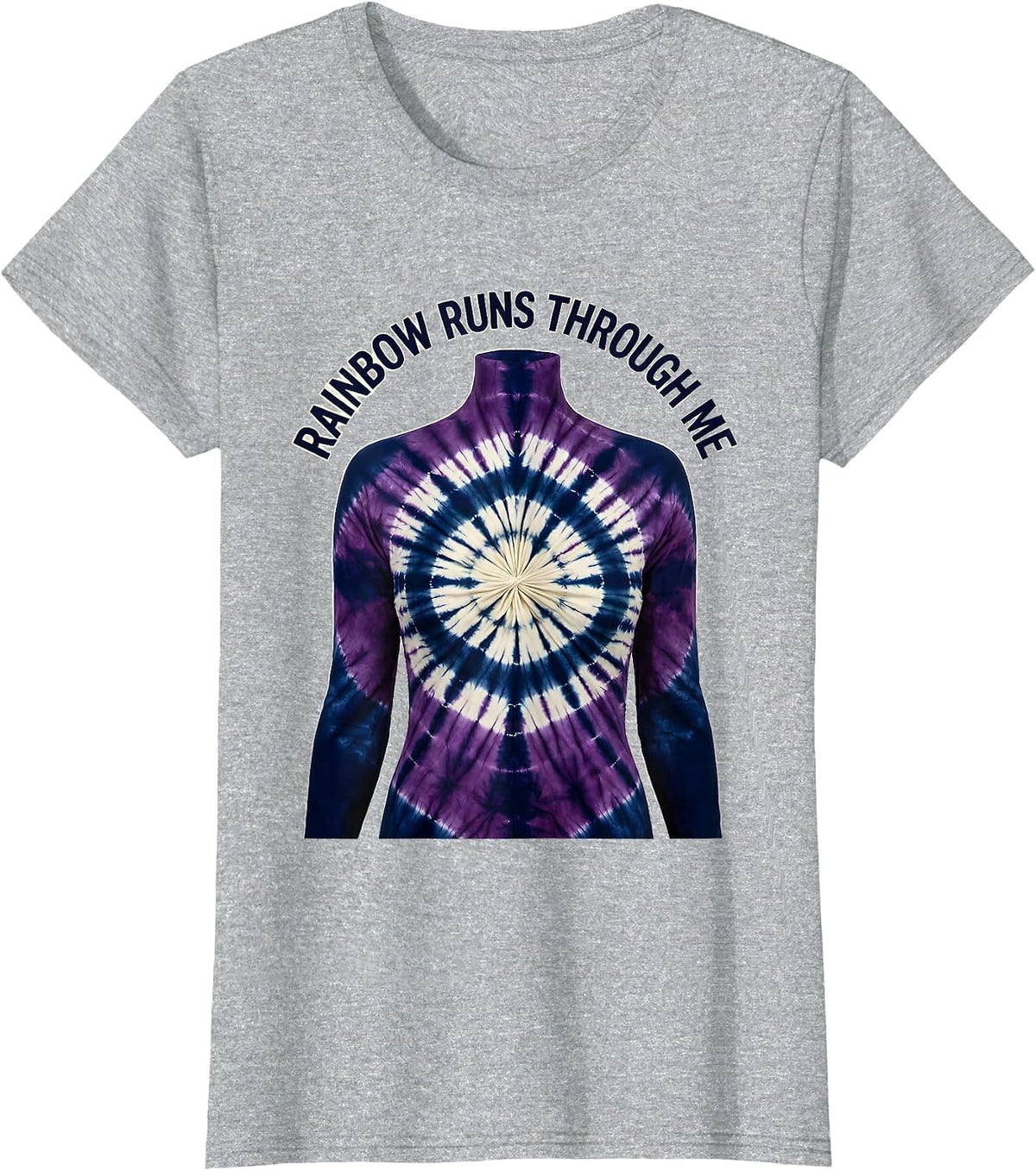 Women's Rainbow Runs Through Me Pride Design T-Shirt - Heather Grey