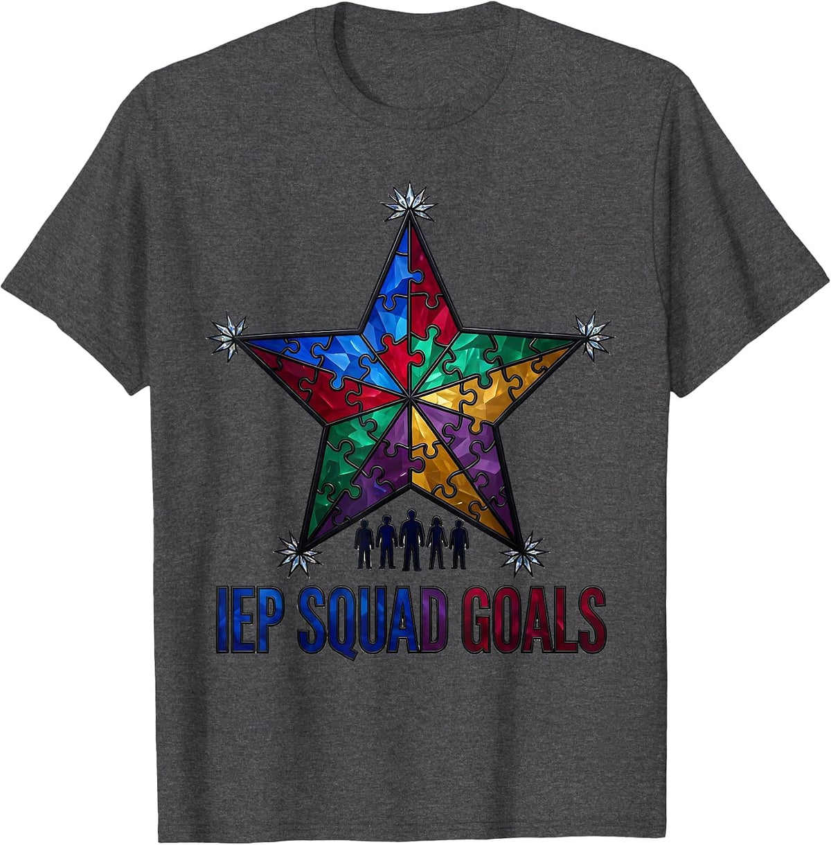 Men's IEP Squad Goals Special Education Design T-Shirt - Dark Heather Grey