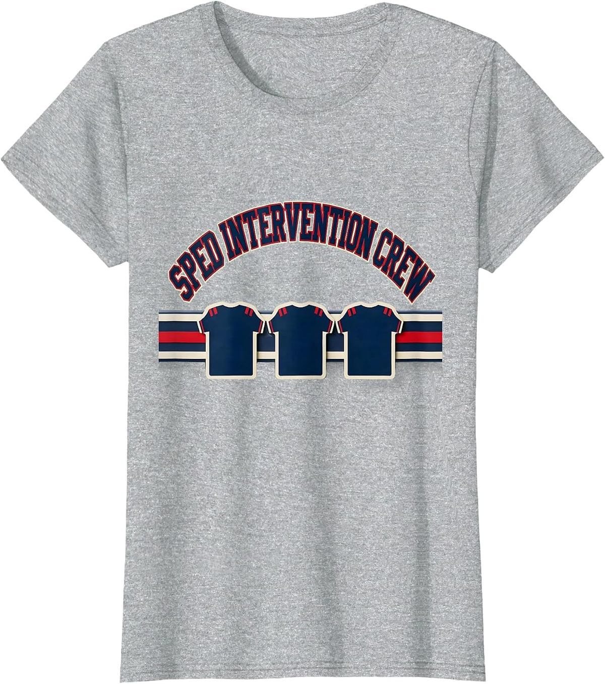 SPED Intervention Crew Sports Special Education Teacher Crew T-Shirt - Heather Grey