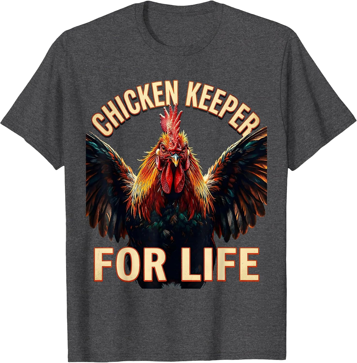 Men's Chicken Keeper For Life Poultry Lover Design T-Shirt - Dark Heather Grey