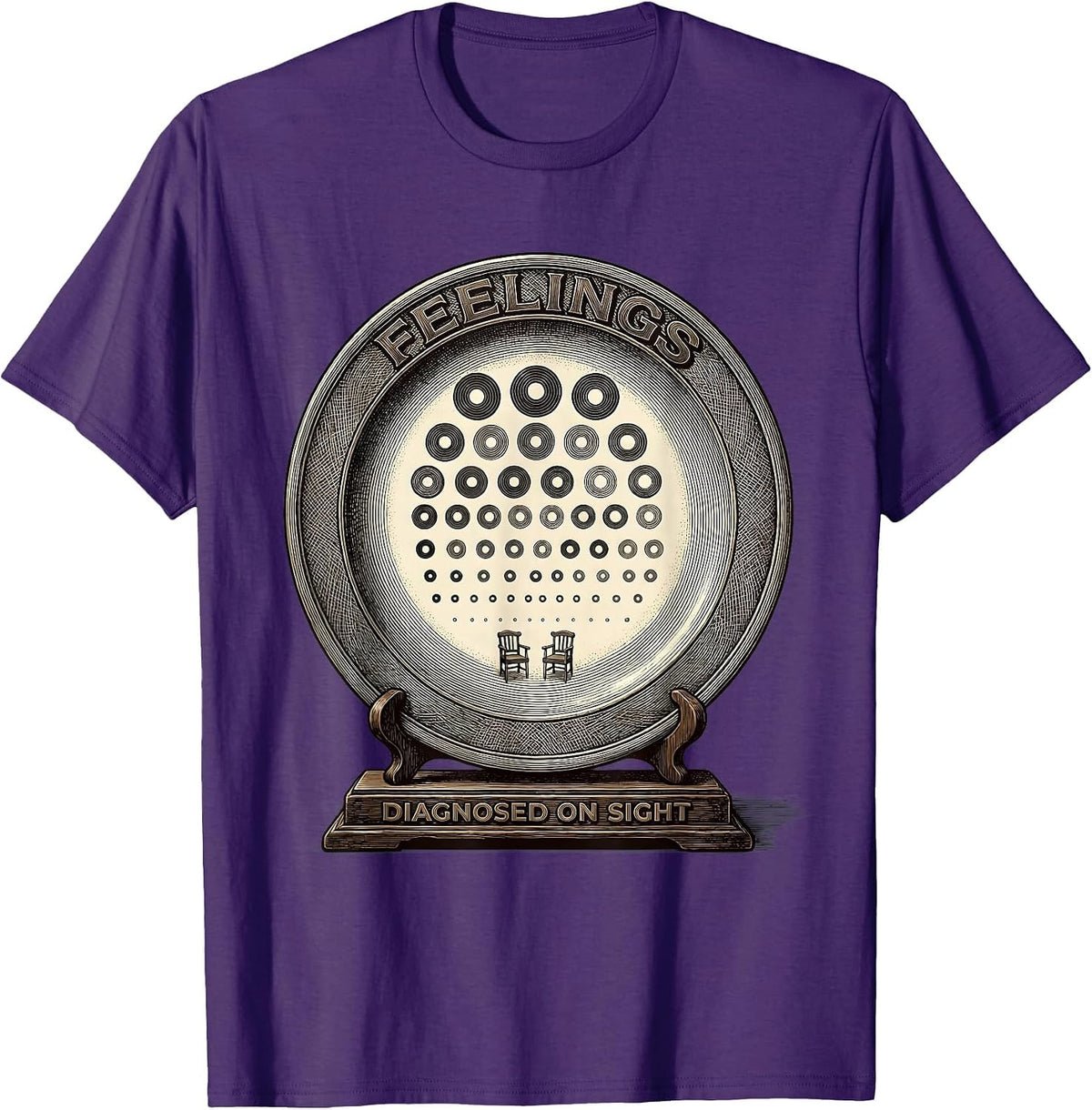 Men's Feelings, Diagnosed On Sight Groovy Retro School Counselor T-Shirt - Purple