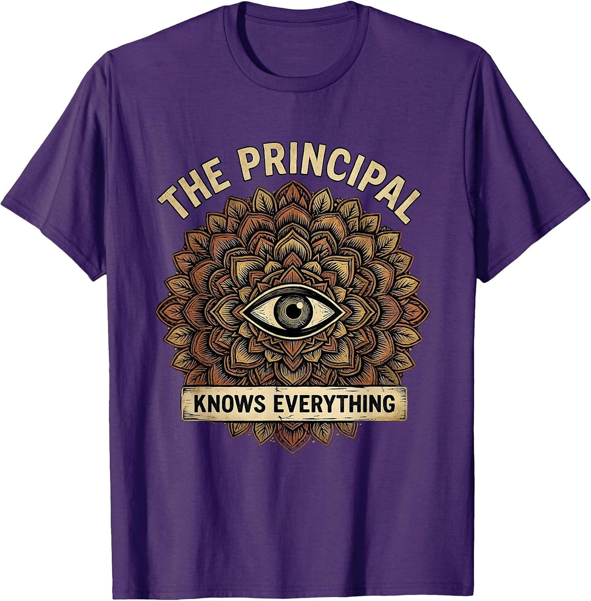 The Principal Knows Everything School Design T-Shirt - Purple