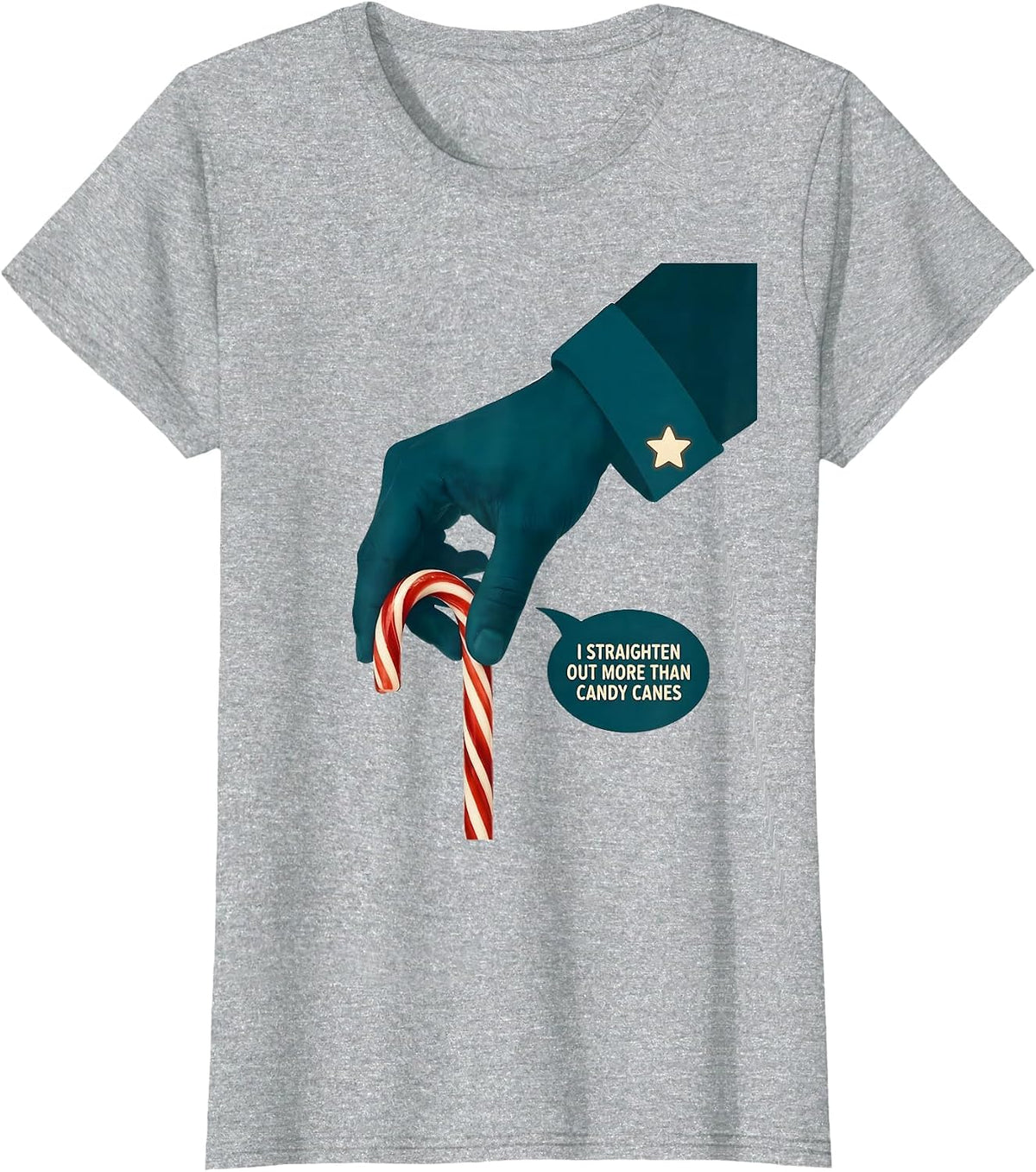 Women's I Straighten Out More Than Candy Canes Funny Chiropractor T-Shirt - Heather Grey