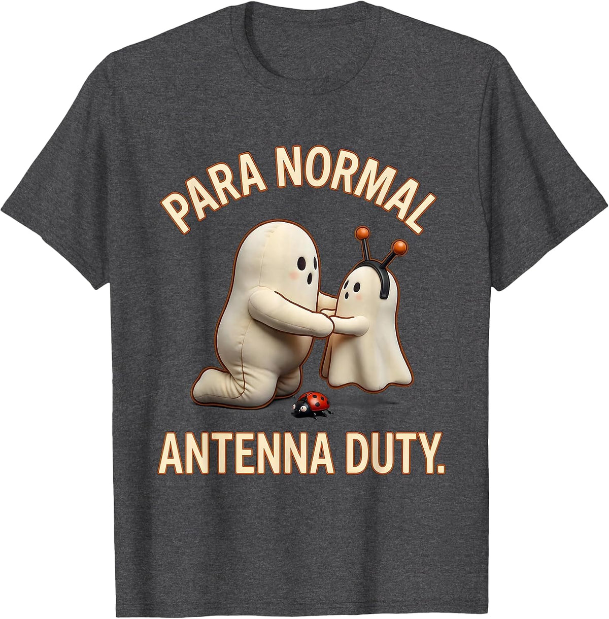 Men's Para Normal Antenna Duty Cute Ghost Para Teacher Halloween T-Shirt - Dark Heather Grey