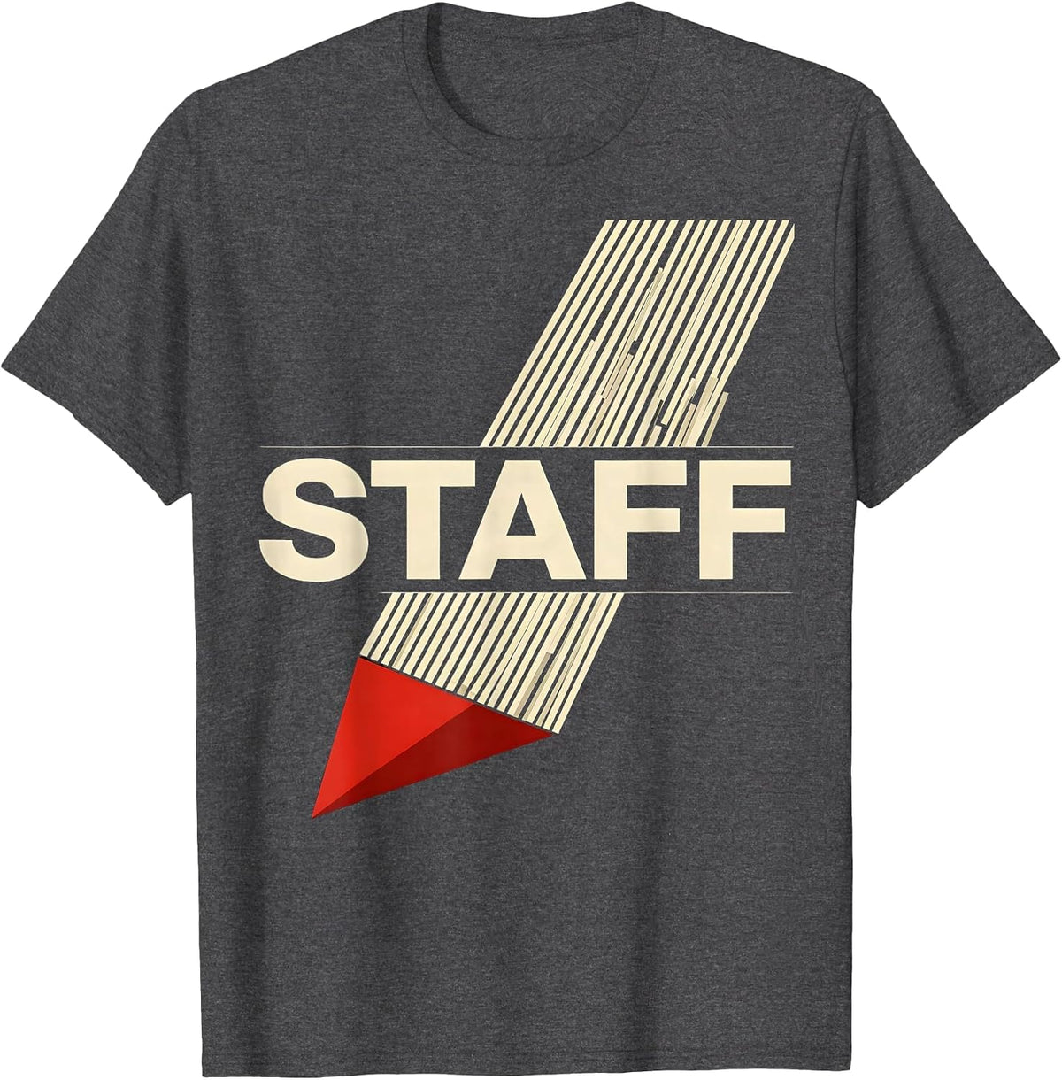 Men's STAFF Bold Security Guard Sheriff Costume Novelty T-Shirt - Dark Heather Grey