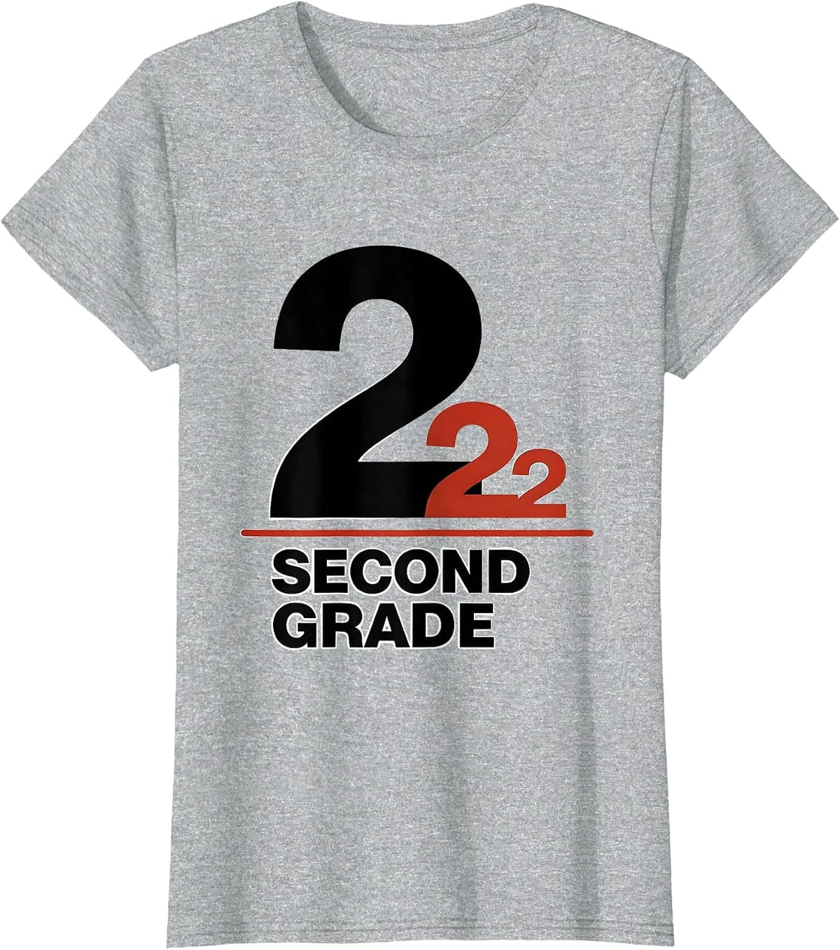 Second Grade 2nd Grade Typography Team Back To School T-Shirt - Heather Grey