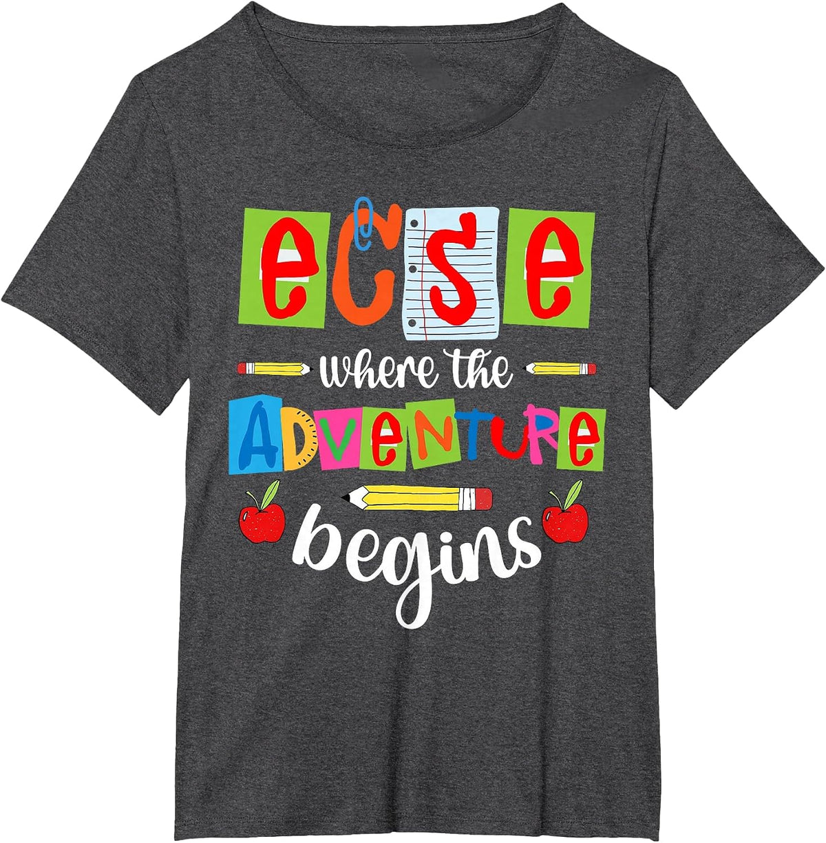 ECSE Early Childhood Special Education Teacher ECSE Teacher T-Shirt - Dark Heather Grey