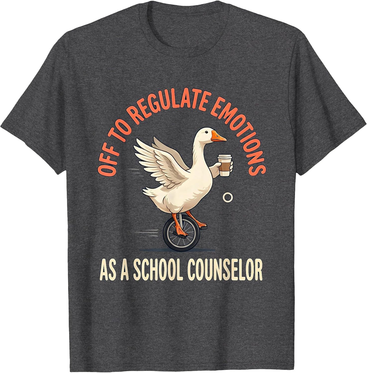 Men's Off To Regulate Emotions As A School Counselor Funny T-Shirt - Dark Heather Grey