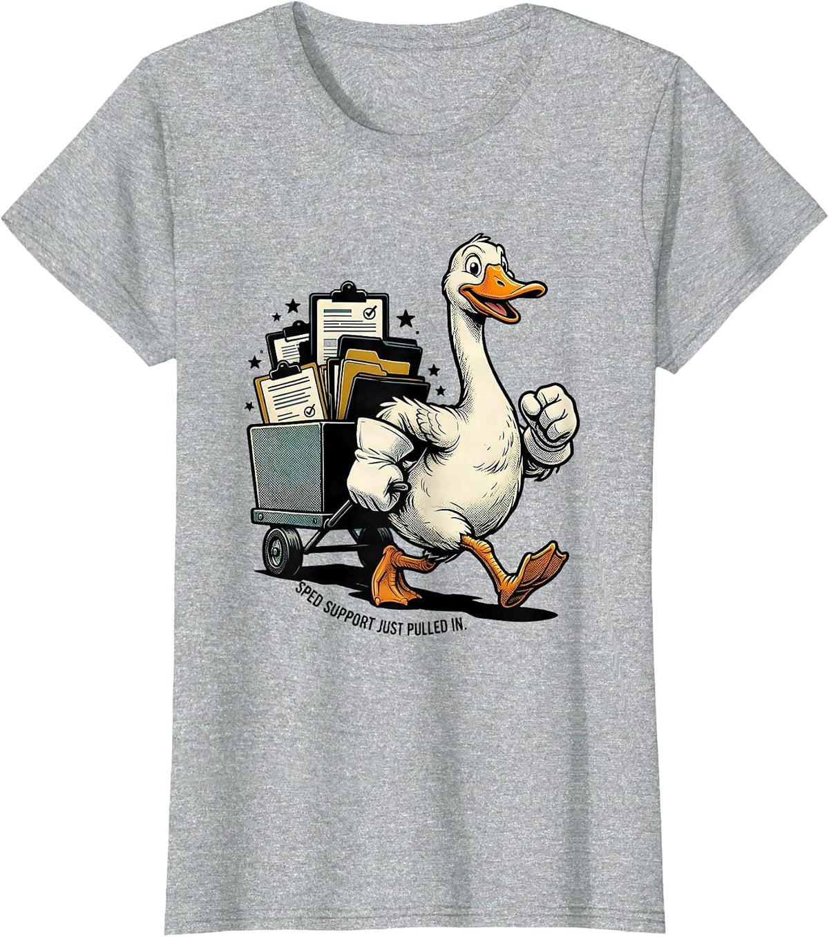 SPED Support Just Pulled In Funny SPED Teacher School Staff T-Shirt - Heather Grey