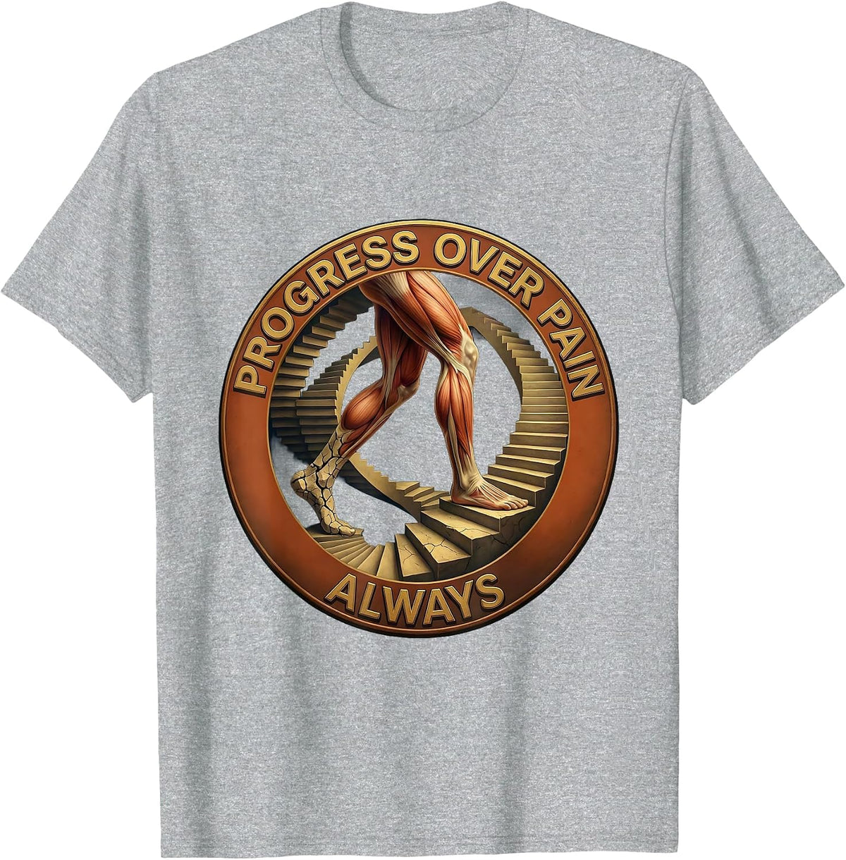 Men's Progress Over Pain Always Physical Therapy Design T-Shirt - Heather Grey
