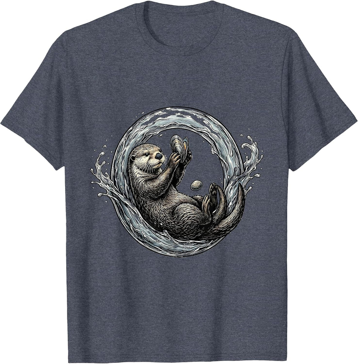 Sea Otter Water Ring Cute Otter Lover Humor T-Shirt - Heather Blue