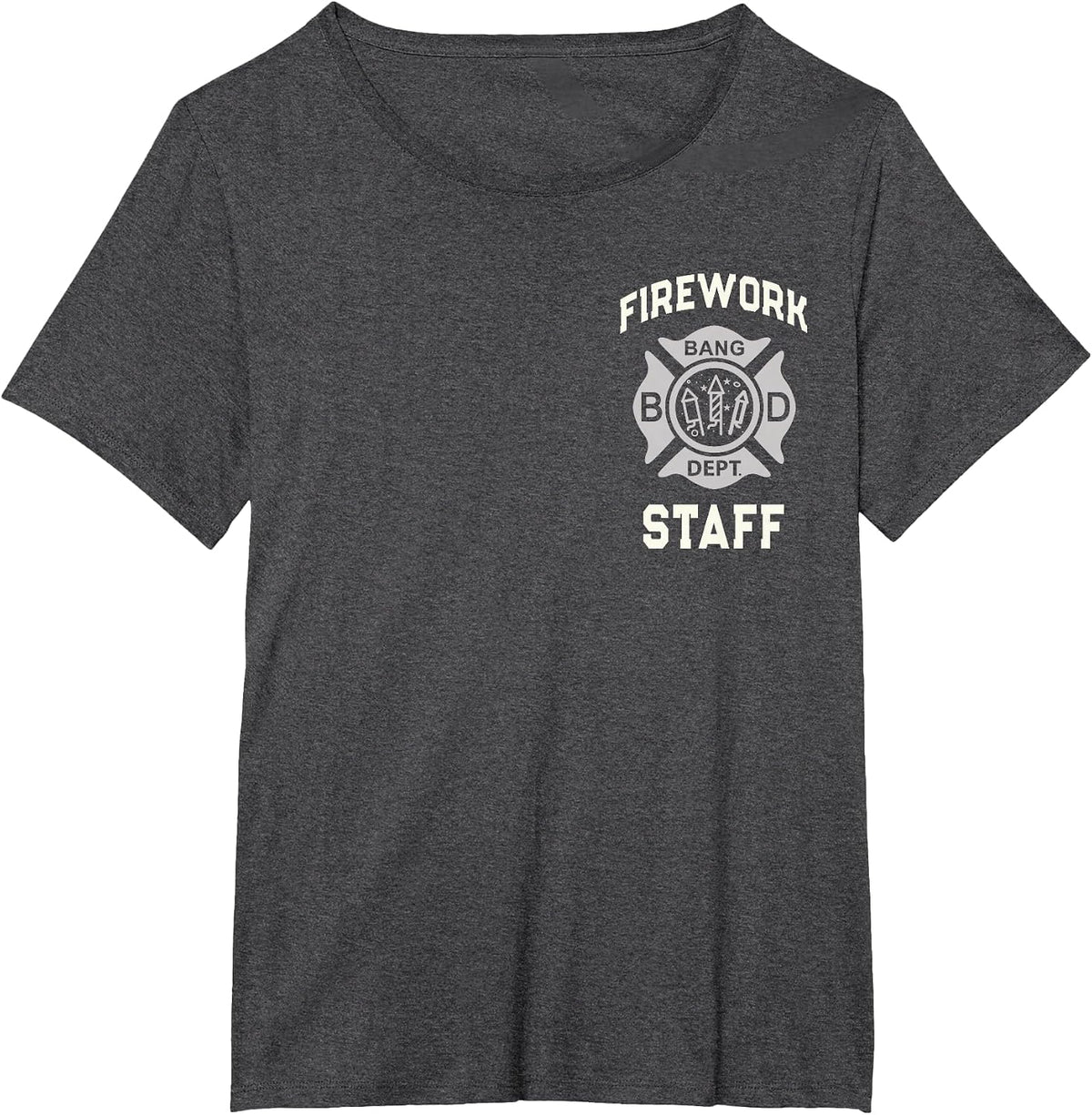 Official Firework Staff 4th of July Safety Crew Technician T-Shirt - Dark Heather Grey