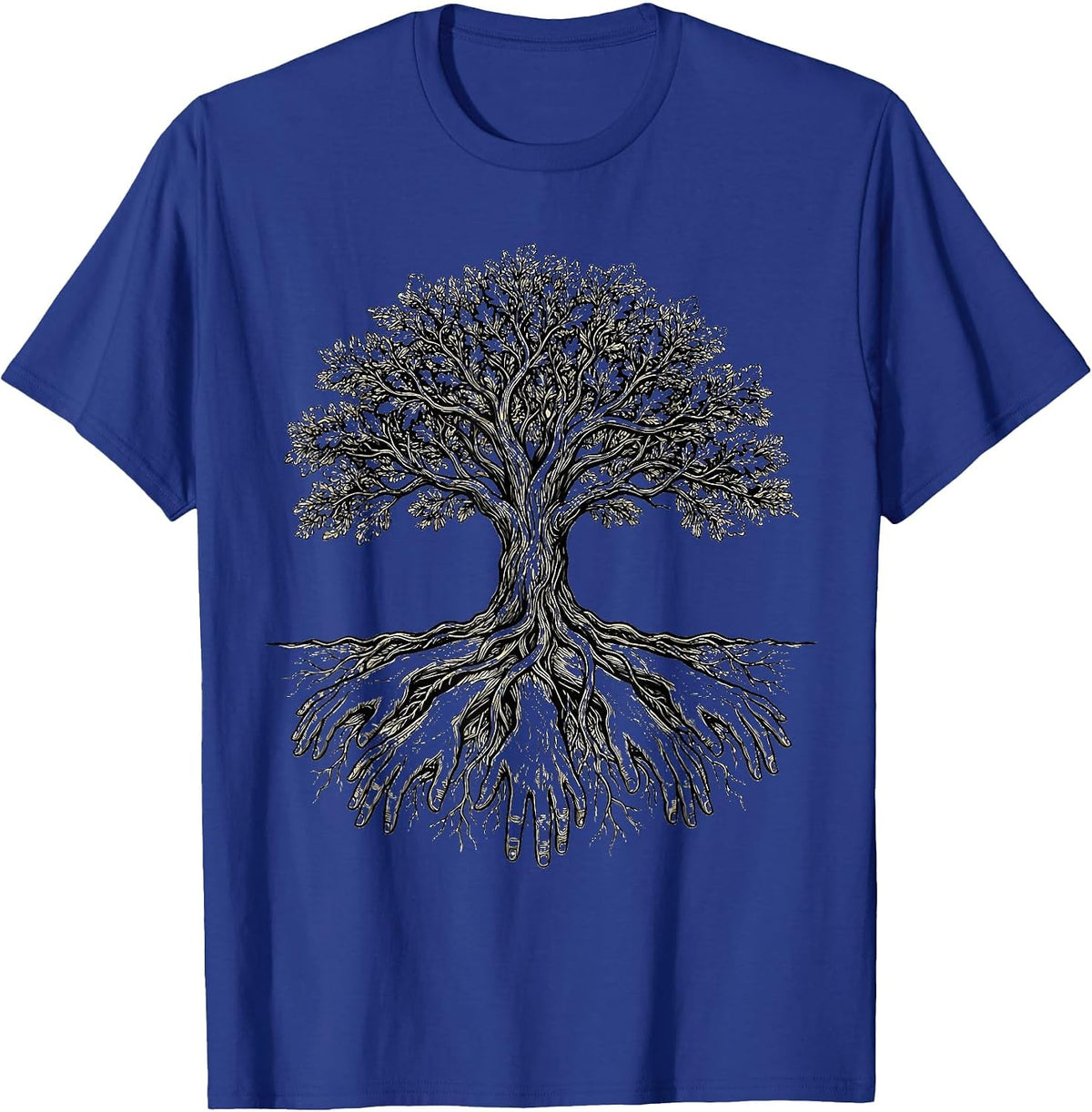 Men's Special Education Tree With Hand Roots Design T-Shirt - Royal Blue