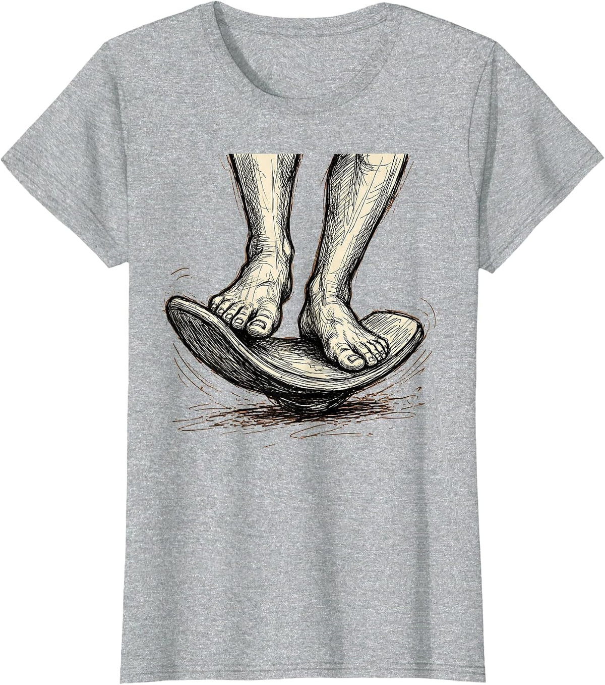 Women's Physical Therapy Balance Board Graphic T-Shirt - Heather Grey