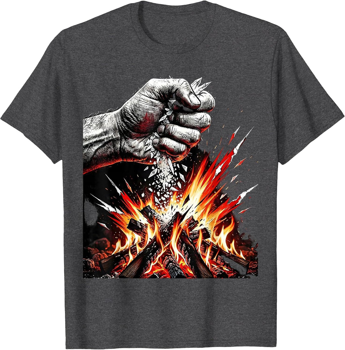 Salty Campfire Hand Sprinkling Salt Graphic T-Shirt - Dark Heather Grey