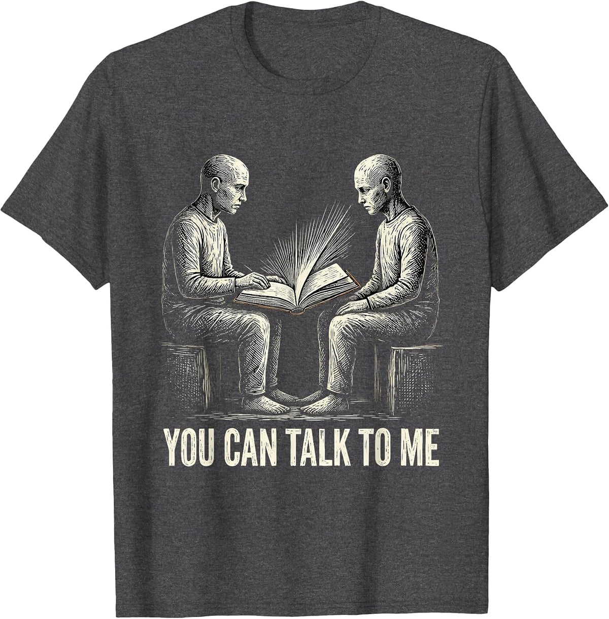Men's You Can Talk To Me Funny School Counselor Camp Counselor T-Shirt - Dark Heather Grey