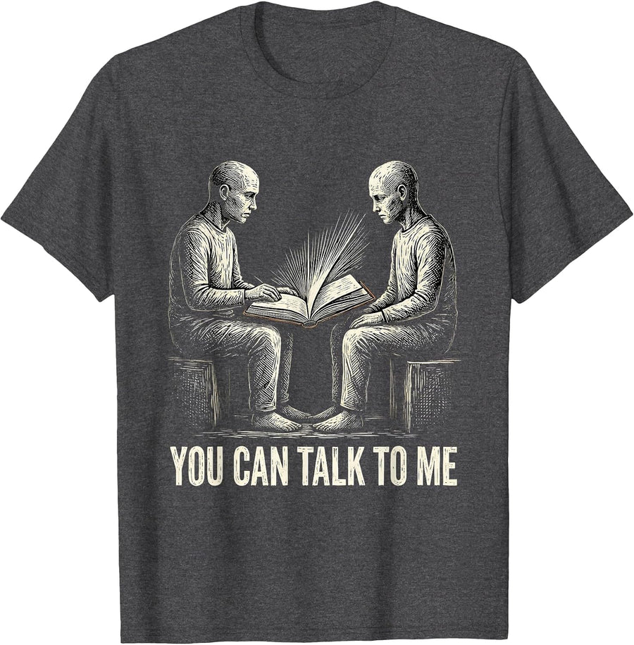 Men's You Can Talk To Me Funny School Counselor Camp Counselor T-Shirt - Dark Heather Grey