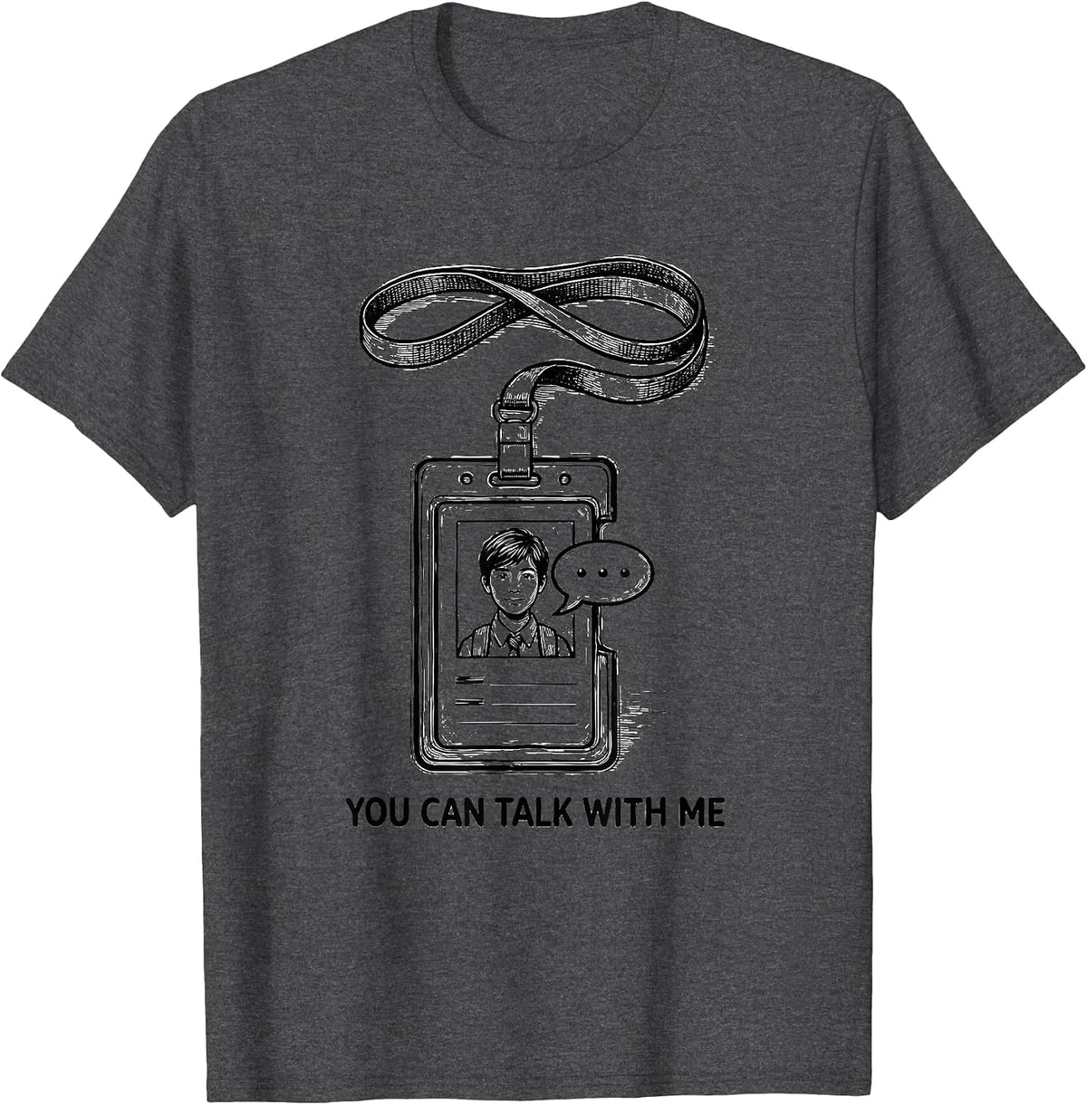 Men's You Can Talk With Me Groovy Retro School Counselor T-Shirt - Dark Heather Grey