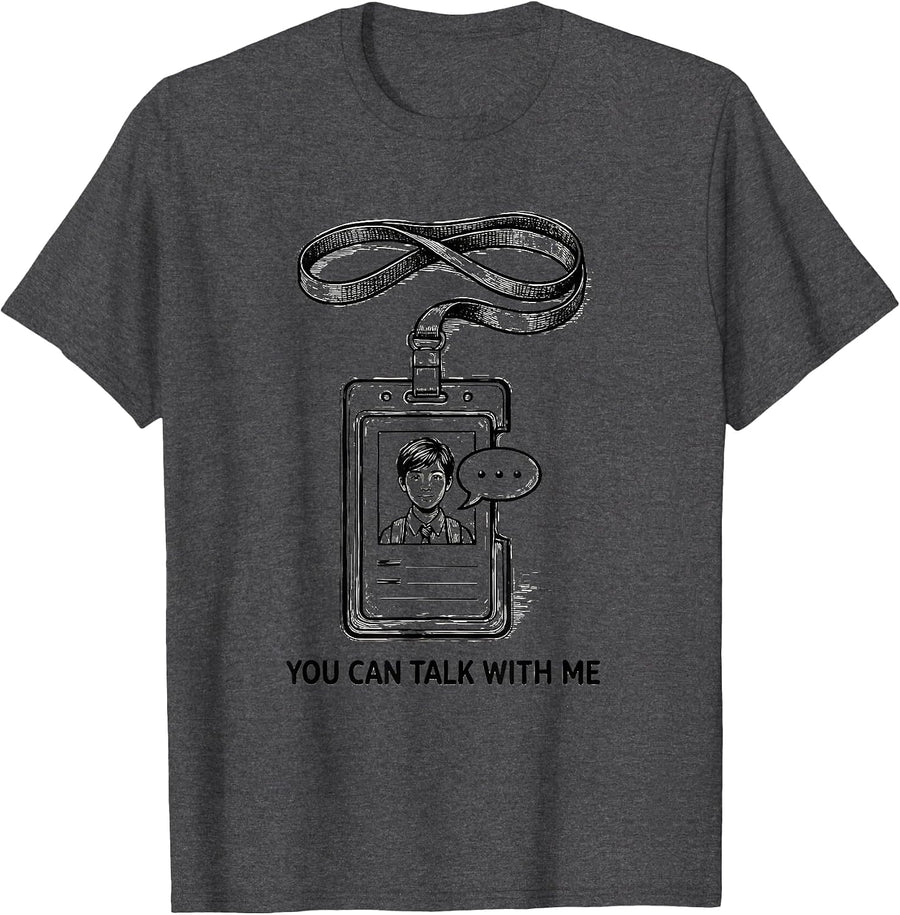 Men's You Can Talk With Me Groovy Retro School Counselor T-Shirt - Dark Heather Grey