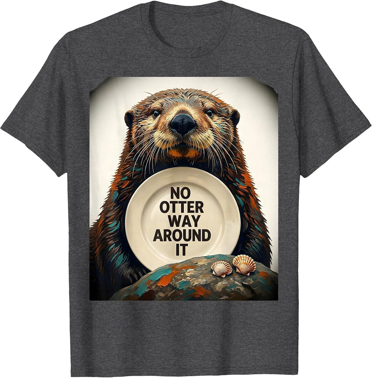 No Otter Way Around It Funny Otter Lover Gift For Kids Teens T-Shirt - Dark Heather Grey