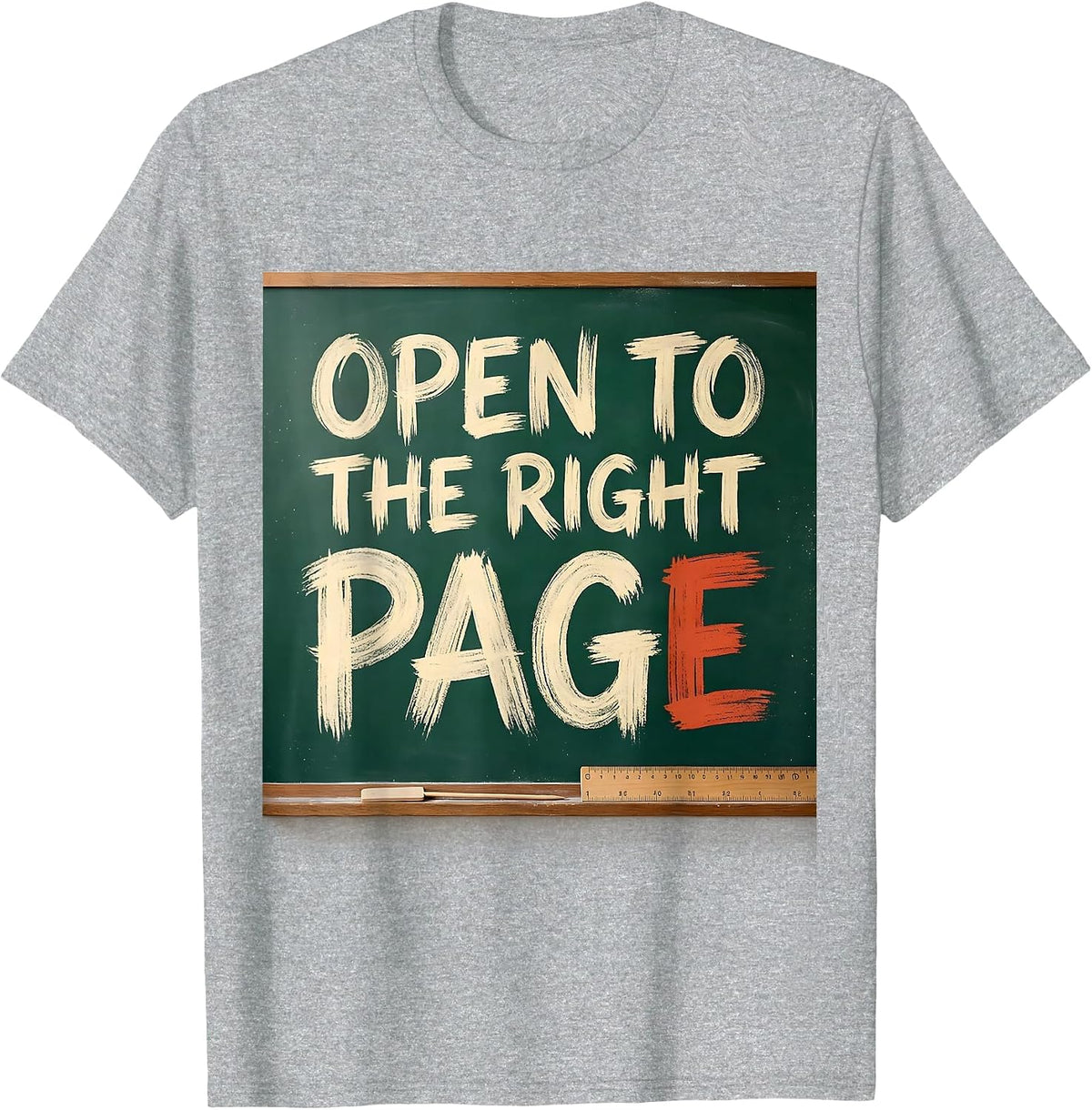 Men's Open To The Right Page Funny Teacher Humor Appreciation T-Shirt - Heather Grey