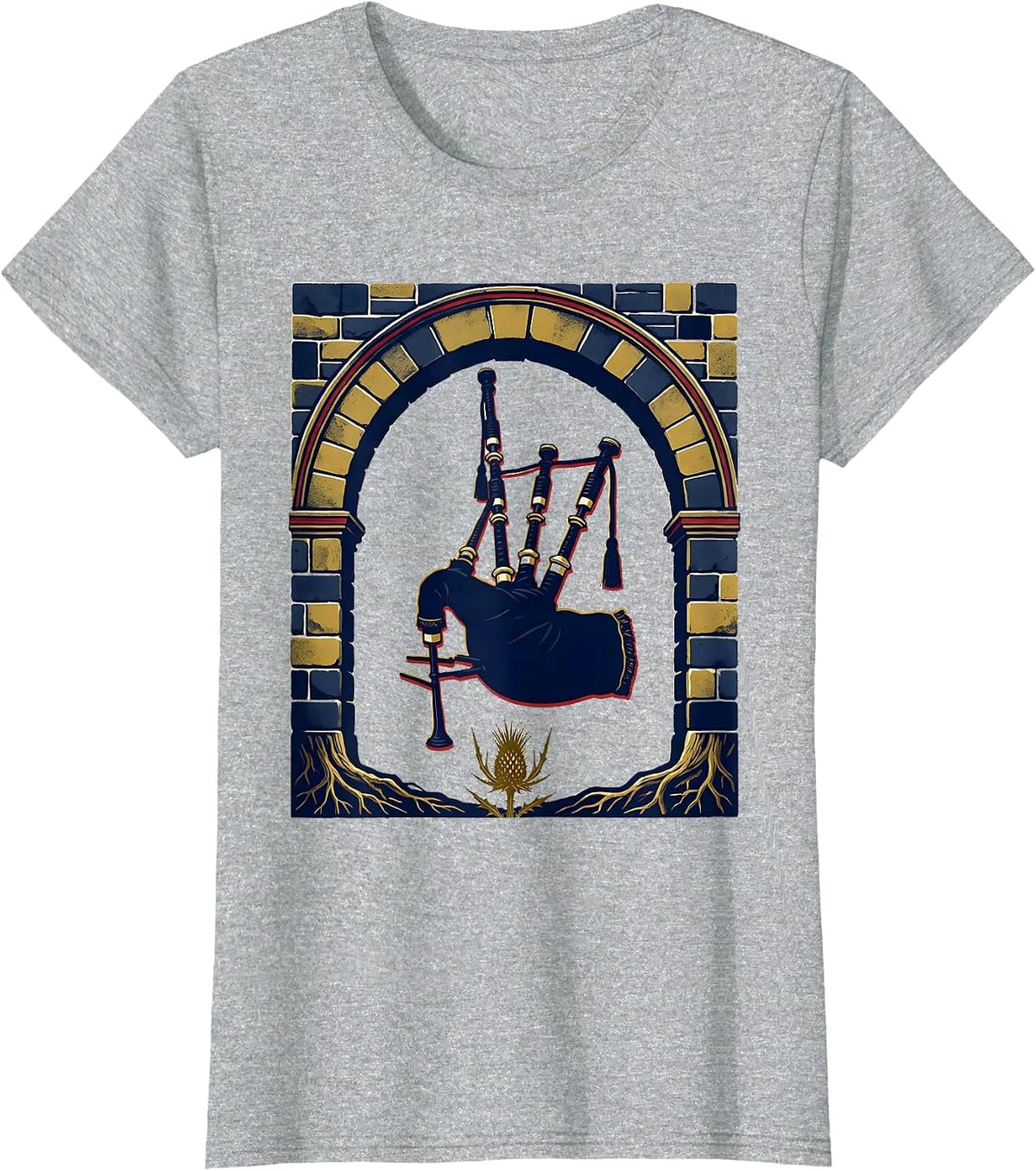 Scottish Bagpipe Heritage Pride Clan Gathering T-Shirt - Heather Grey