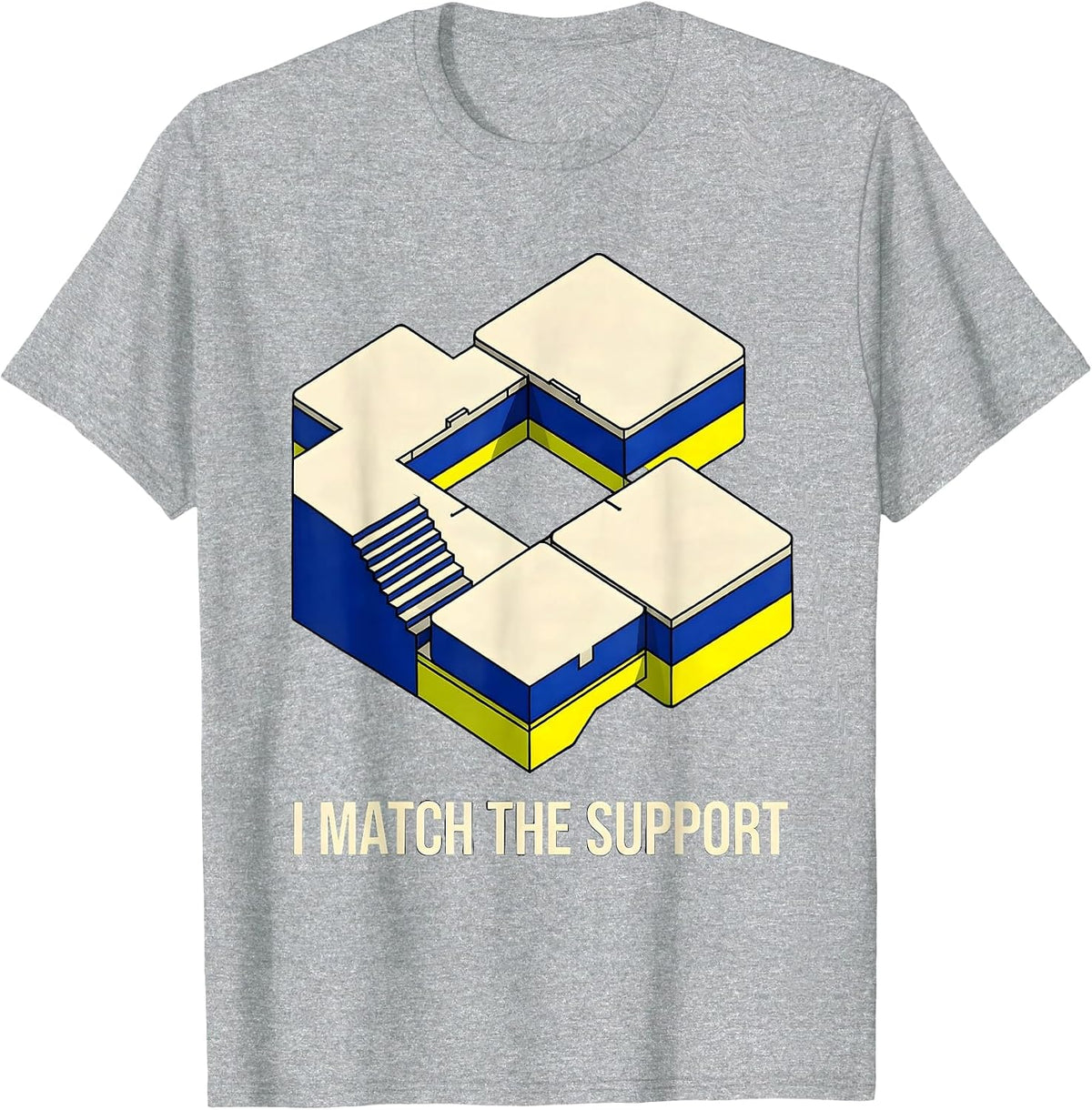 Men's I Match The Support Geometric Special Education Teacher SPED T-Shirt - Heather Grey