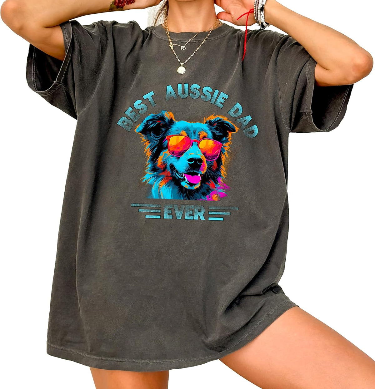 Aussie Australian Shepherd Graphic T-Shirt, Funny, Supportive Trending Tees, - Neonaussiepride