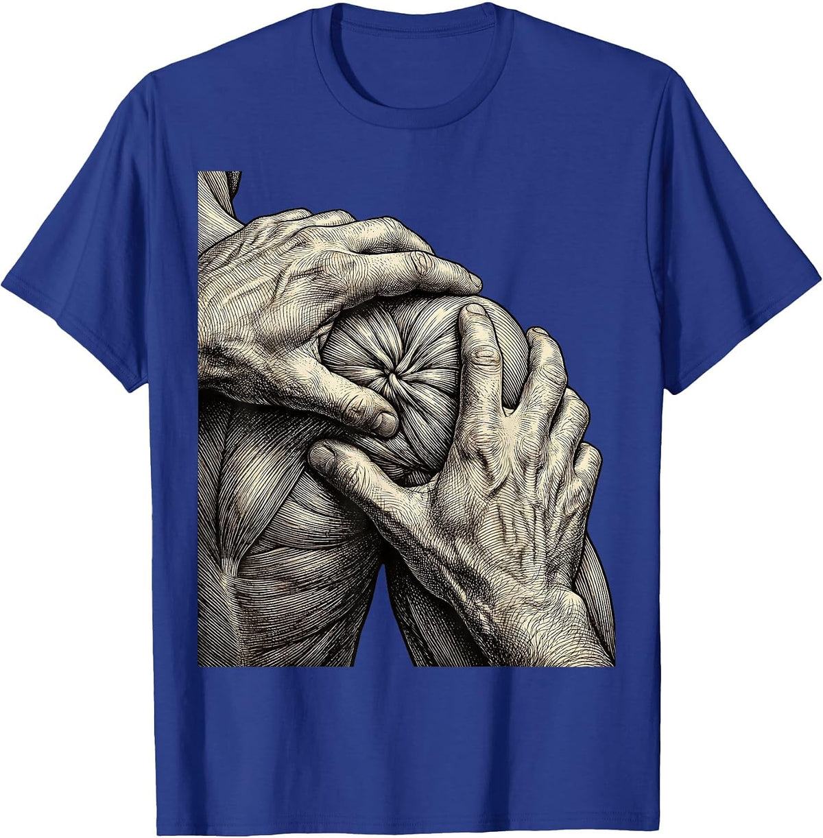 Men's Physical Therapy Knotted Muscle Massage Graphic T-Shirt - Royal Blue