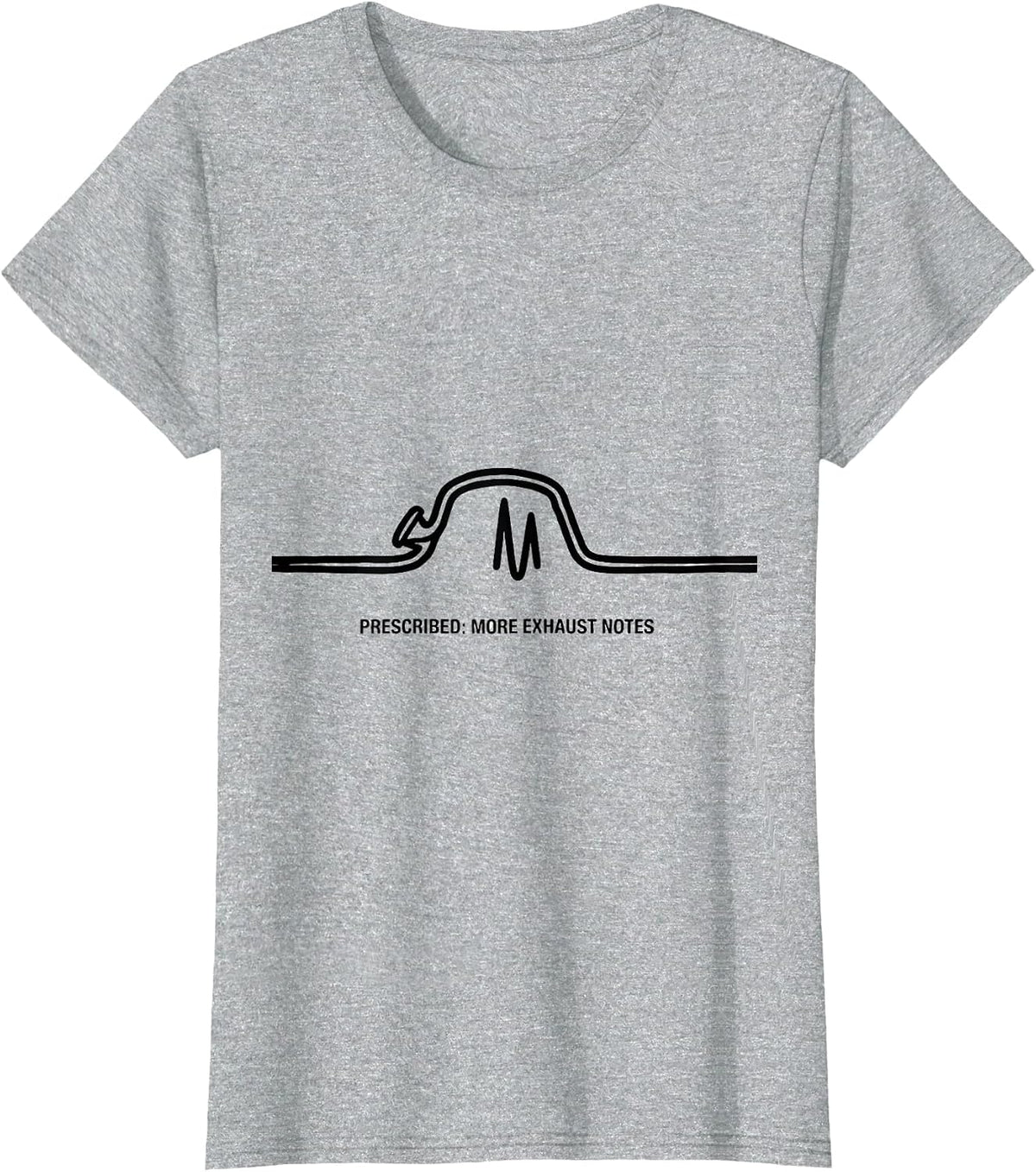 More Exhaust Notes Funny Car Guy Auto Mechanic Heartbeat T-Shirt - Heather Grey
