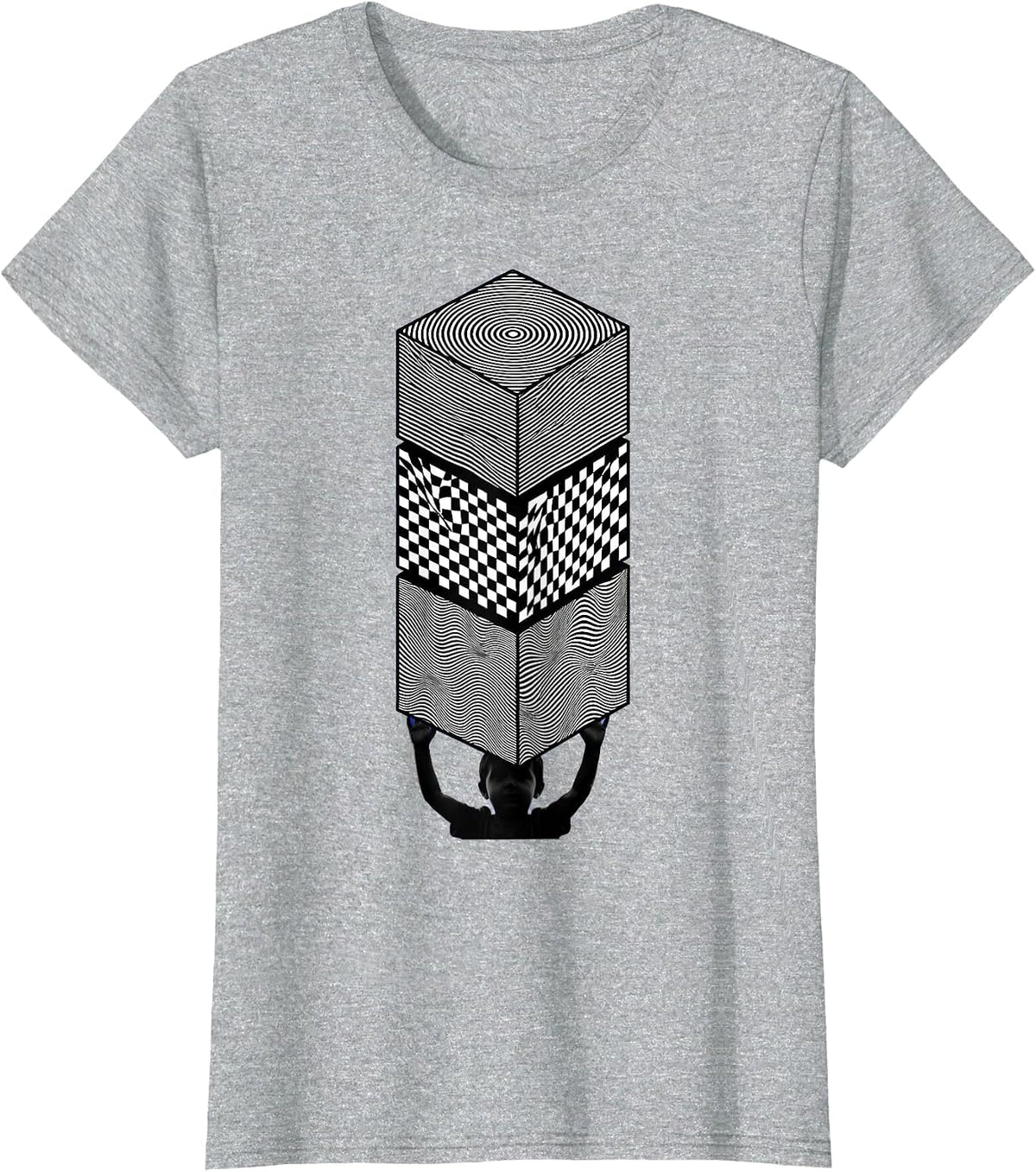 Women's Autism Awareness Colorful Block Tower Builder T-Shirt - Heather Grey