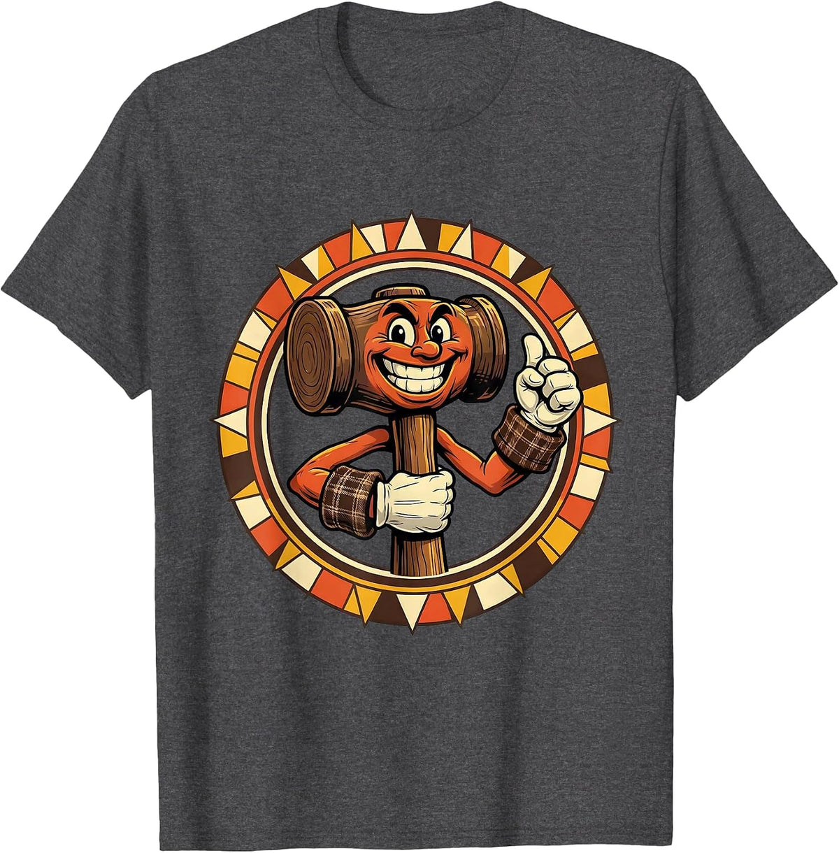 Men's Blue Collar Strength Hammering Nail Graphic Tee T-Shirt - Dark Heather Grey
