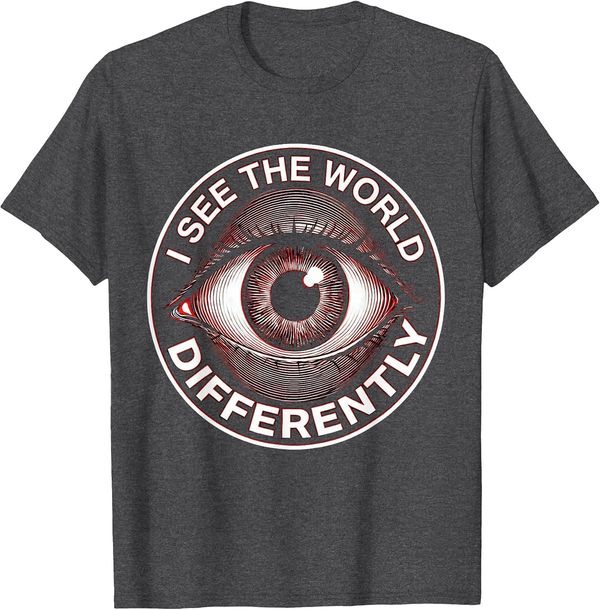 Men's I See The World Differently Dyslexia Awareness T-Shirt - Dark Heather Grey