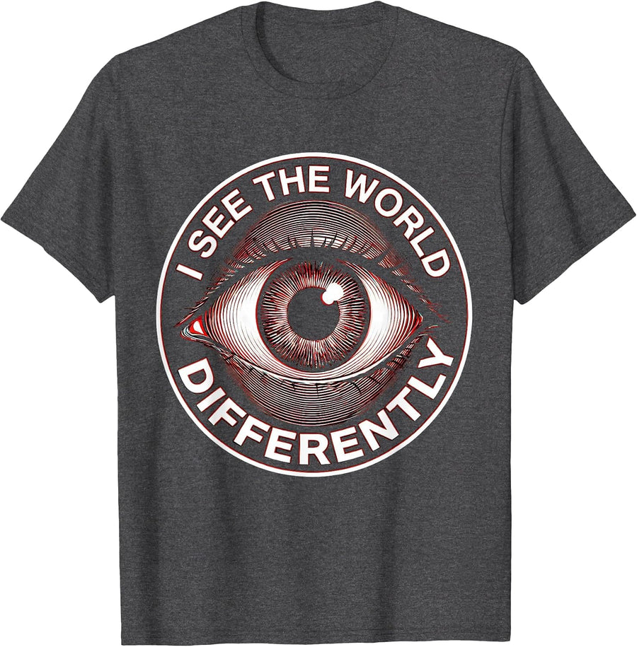 Men's I See The World Differently Dyslexia Awareness T-Shirt - Dark Heather Grey