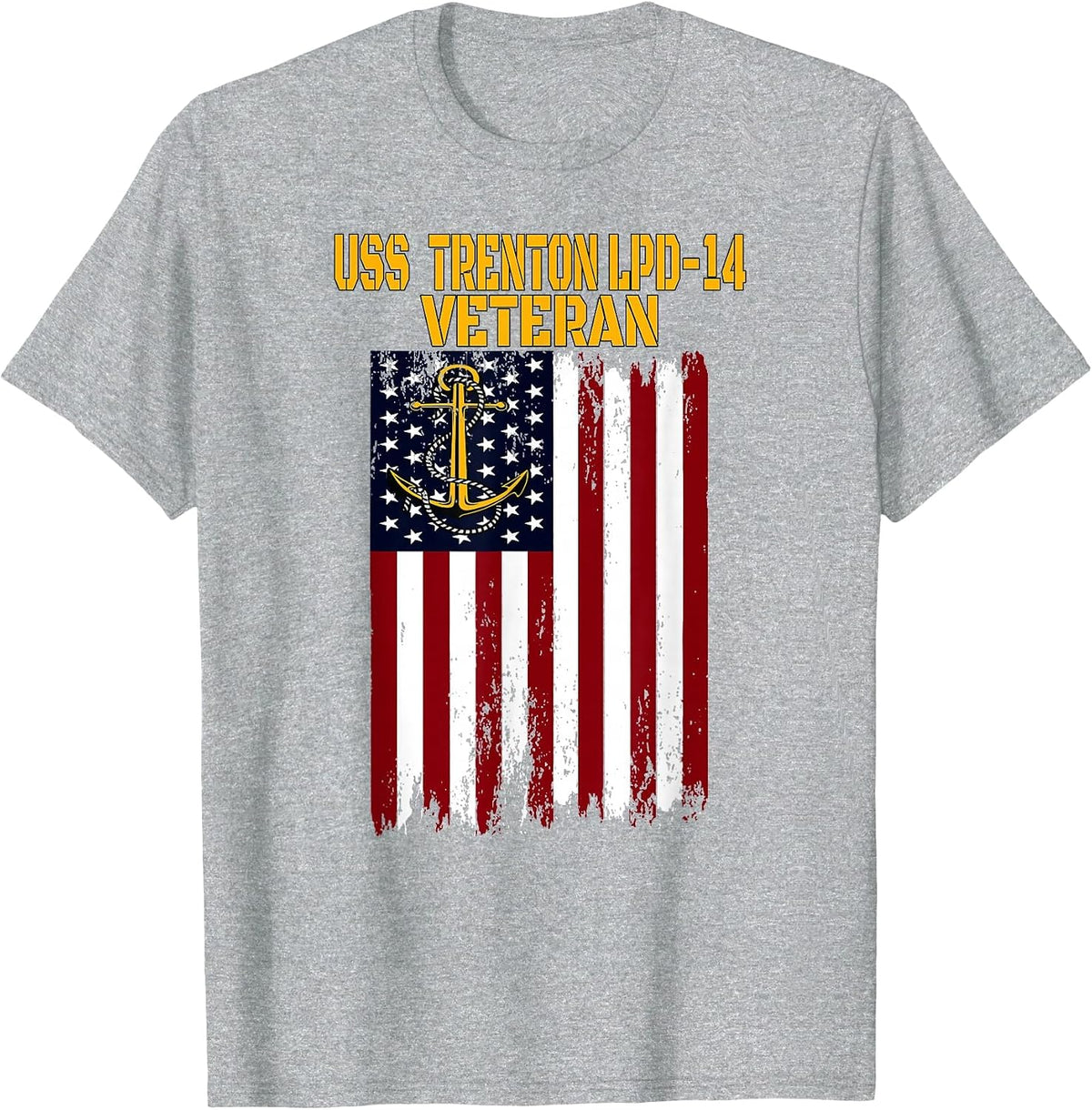 USS Trenton LPD-14 Amphibious Transport Docks Veterans Day T-Shirt - Heather Grey