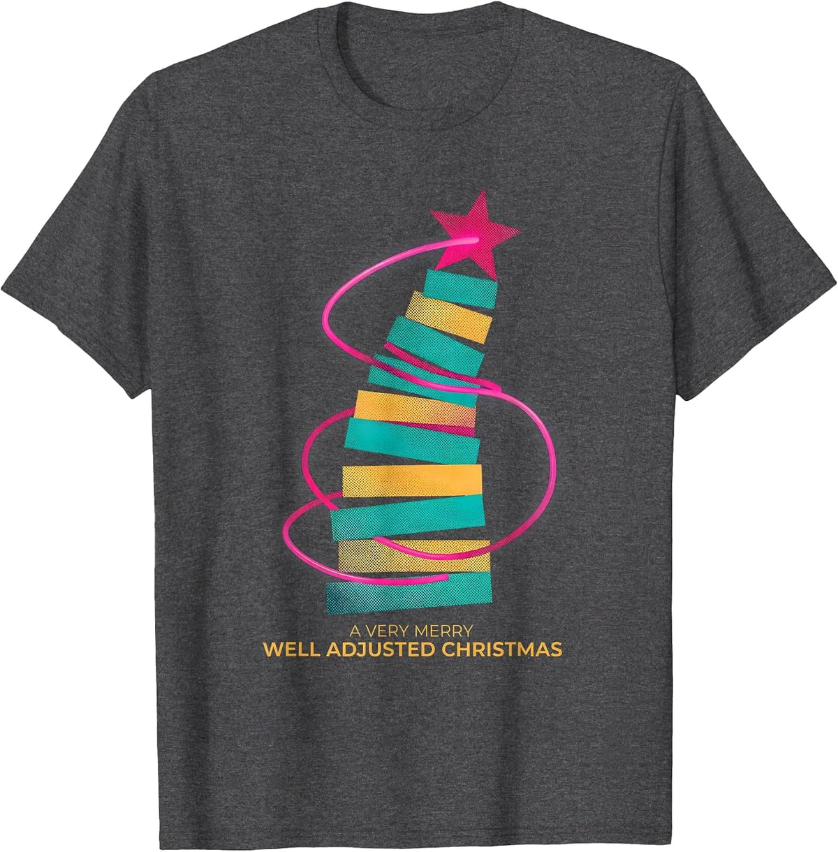 Men's A Very Merry, Well Adjusted Christmas Funny Chiropractor T-Shirt - Dark Heather Grey