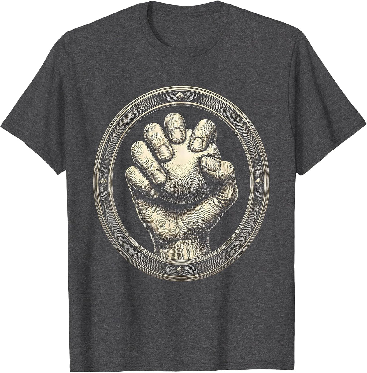 Physical Therapy Stress Ball Squeeze Illustration T-Shirt - Dark Heather Grey