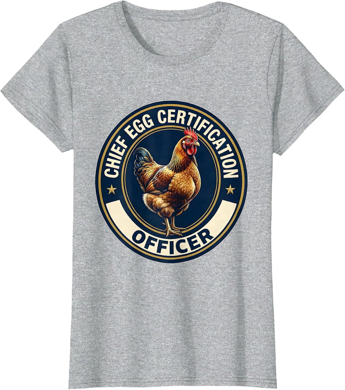 Women's Chief Egg Certification Officer Funny Chicken Lover Farming T-Shirt - Heather Grey