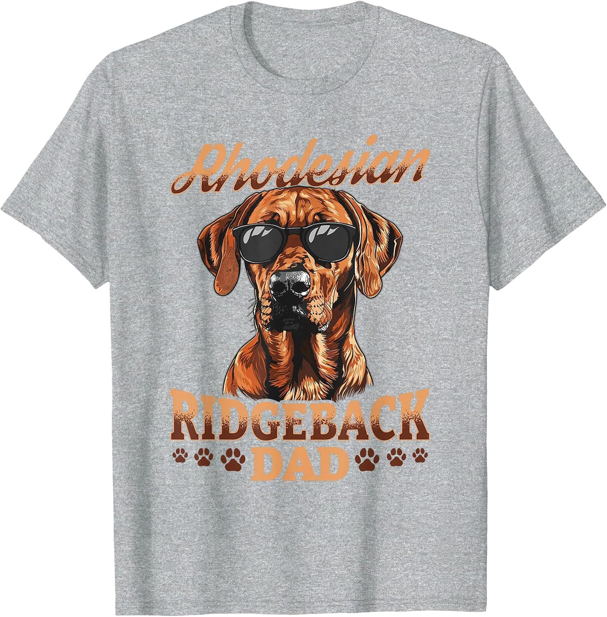 Rhodesian Ridgeback Dog Breed Rhodesian Ridgeback Dad T-Shirt - Heather Grey