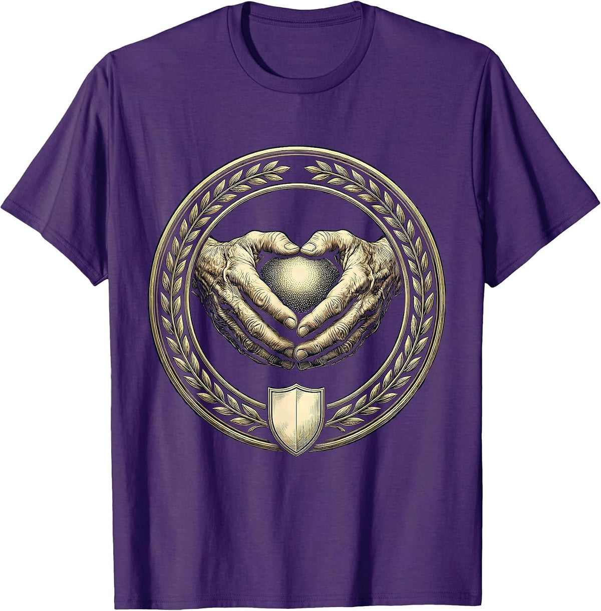 Physical Therapy Stress Ball Elderly Hands Graphic T-Shirt - Purple