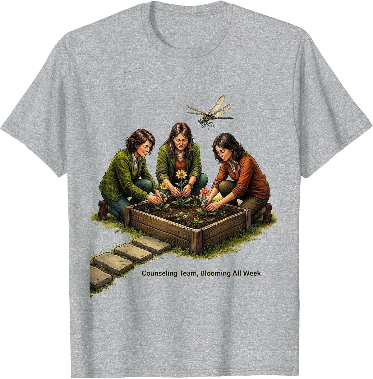 Men's Counseling Team Blooming All Week School Counselor T-Shirt - Heather Grey