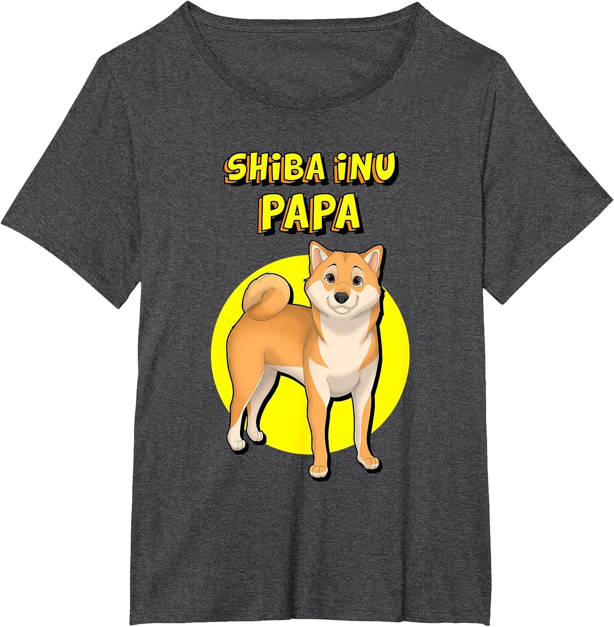 Shiba Inu Papa Shiba Inu Dog Father T-Shirt - Dark Heather Grey