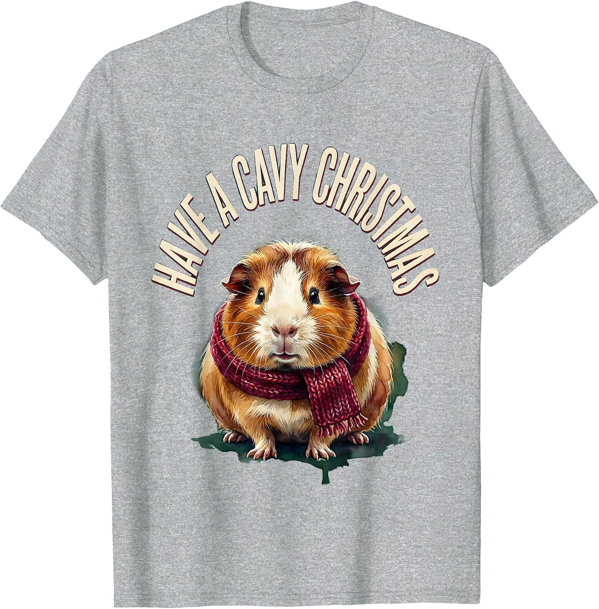 Men's Have A Cavy Christmas Funny Guinea Pig Pet Lover Holiday T-Shirt - Heather Grey
