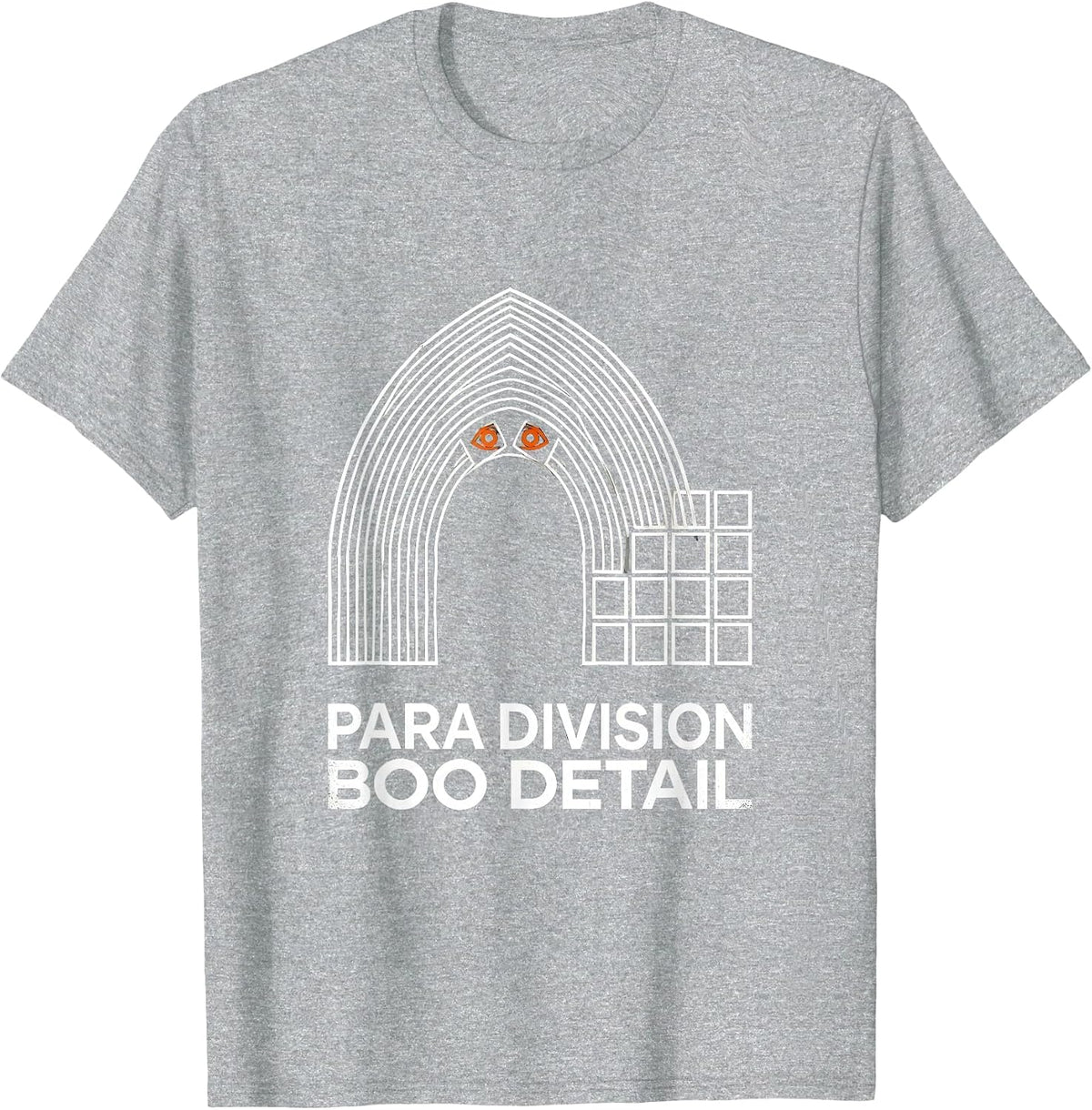 Men's Para Division Boo Detail Geometric Paraeducator Halloween T-Shirt - Heather Grey