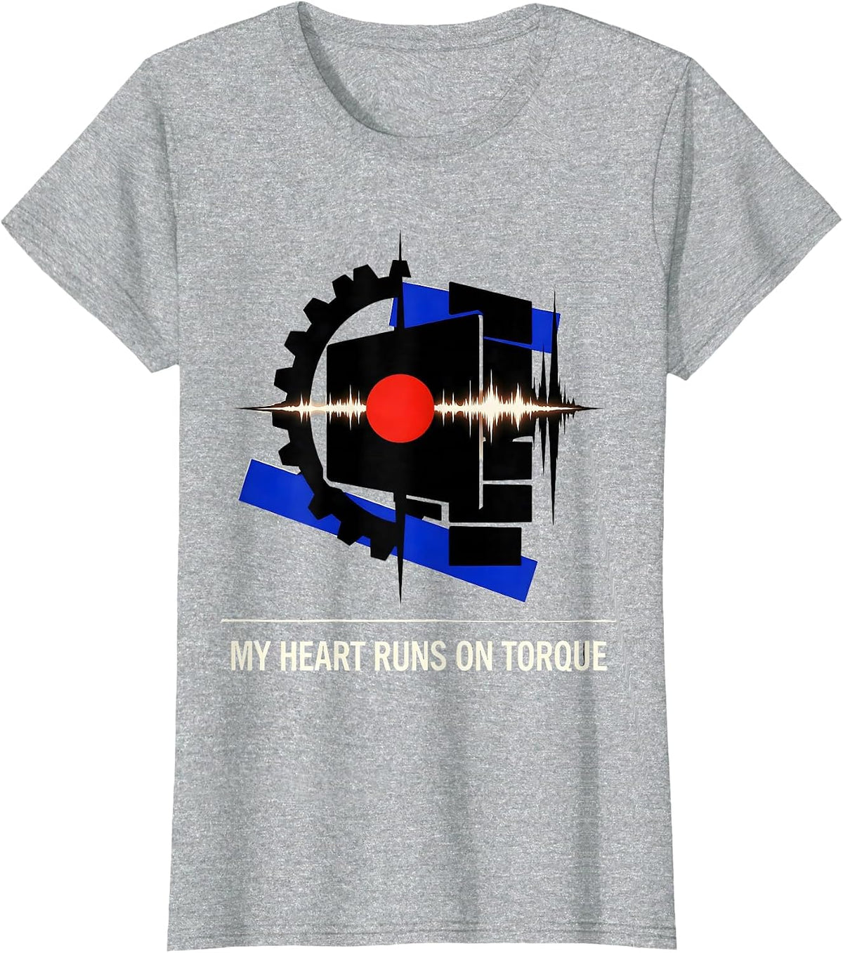 My Heart Runs On Torque Funny Car Guy Auto Mechanic Humor T-Shirt - Heather Grey