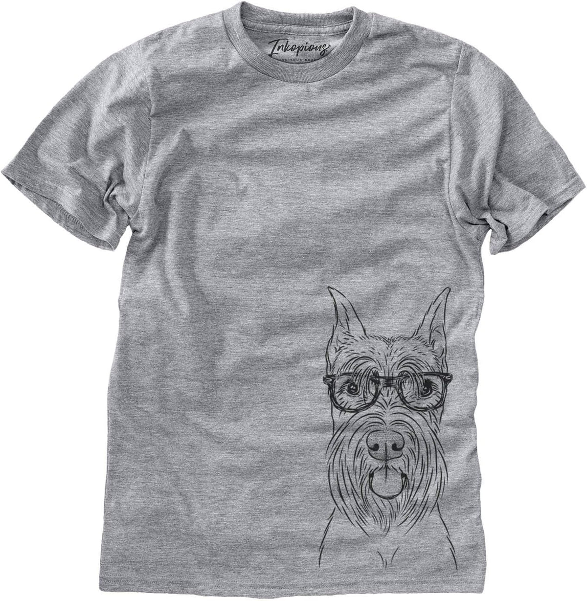 Inkopious Chic Samuel the Schnauzer Dog Triblend T-Shirt - Unisex Grey Crew Neck