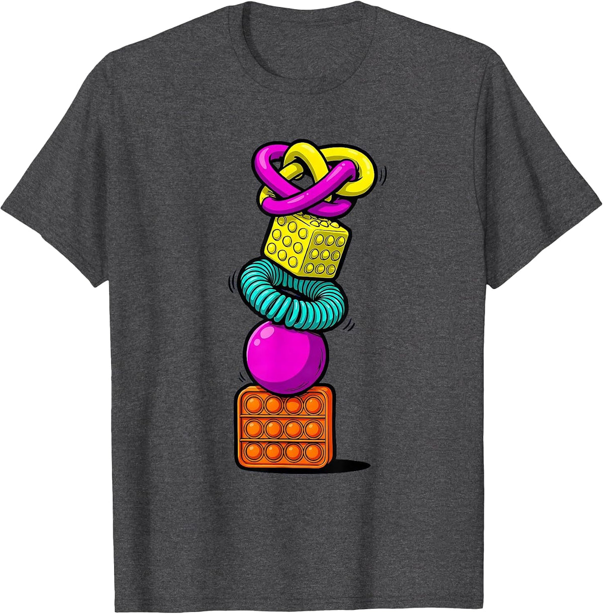 Men's Special Education Teacher Sensory Fidget Tools Graphic T-Shirt - Dark Heather Grey