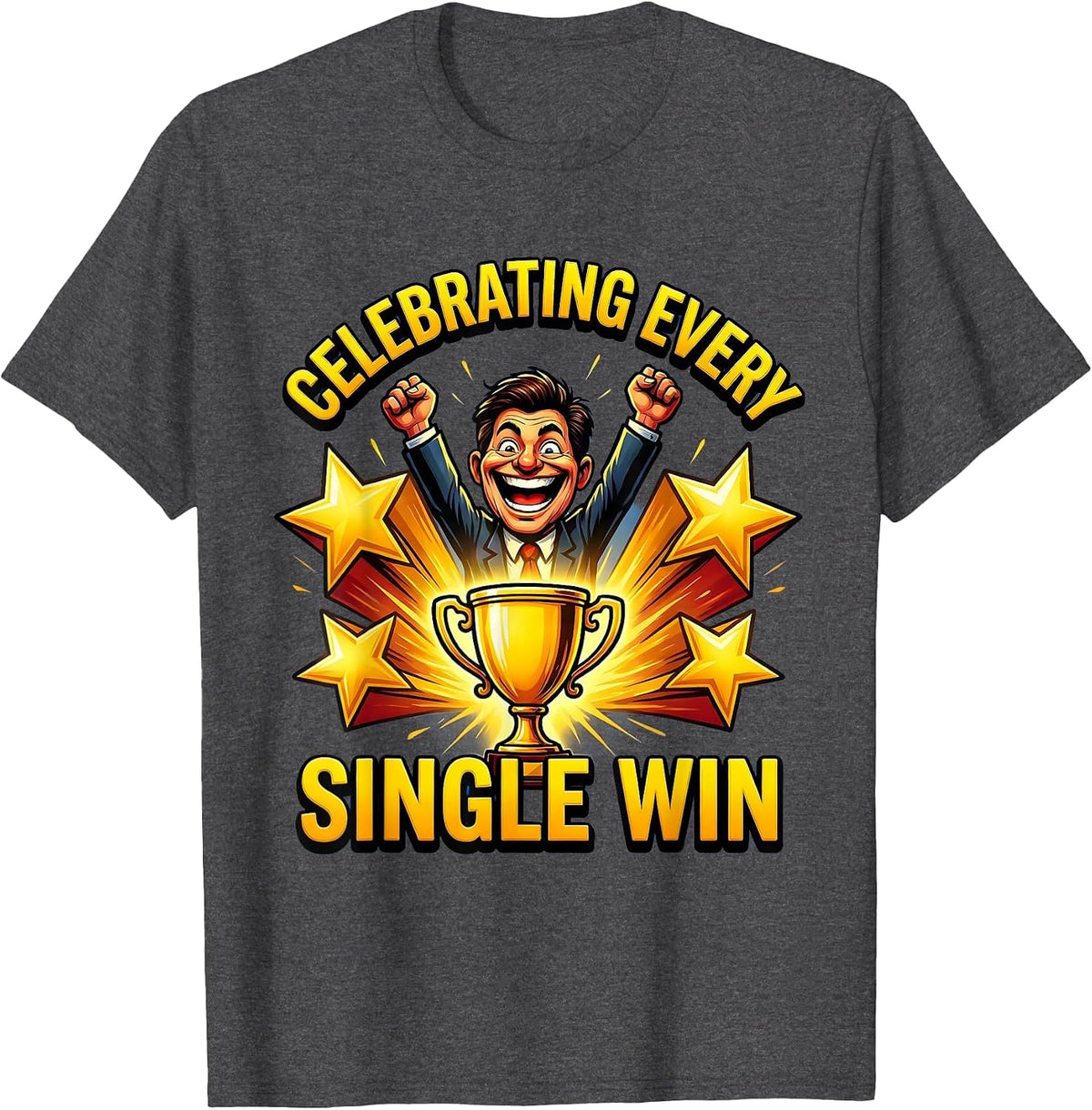 Sped Teacher Celebrating Every Single Win Design T-Shirt - Dark Heather Grey