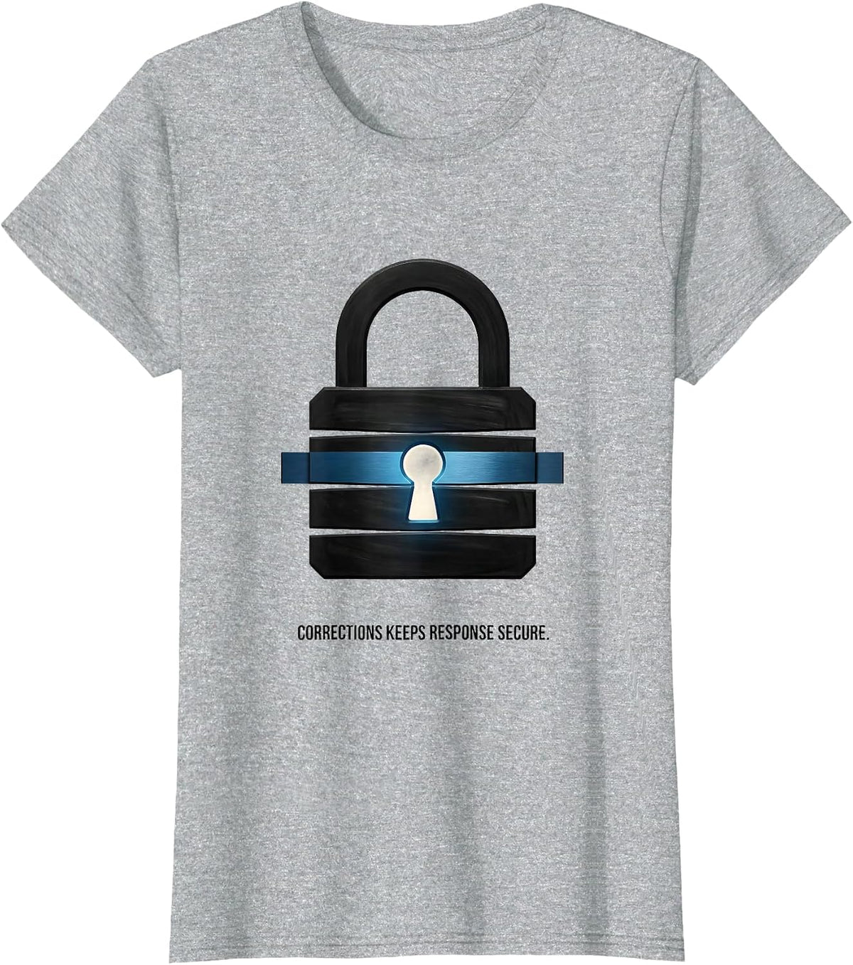 Corrections Keeps Response Secure Patriotic First Responder T-Shirt - Heather Grey