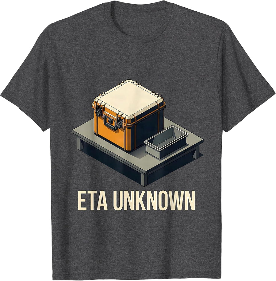 Men's ETA Unknown Isometric Vector Auto Mechanic Waiting On Parts T-Shirt - Dark Heather Grey